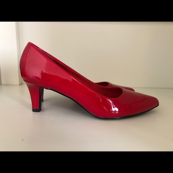 Comfortable‼️Red Patent Leather Heels - Picture 2 of 4